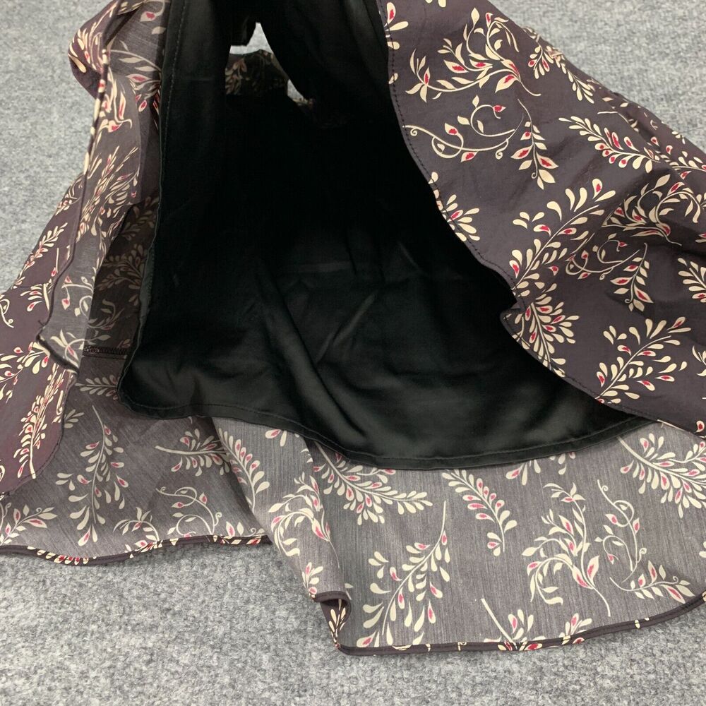 Most Of All Flare Skirt Womens 4 Deep Purple Brown Floral Back Zip A Line Pleat - Picture 10 of 13